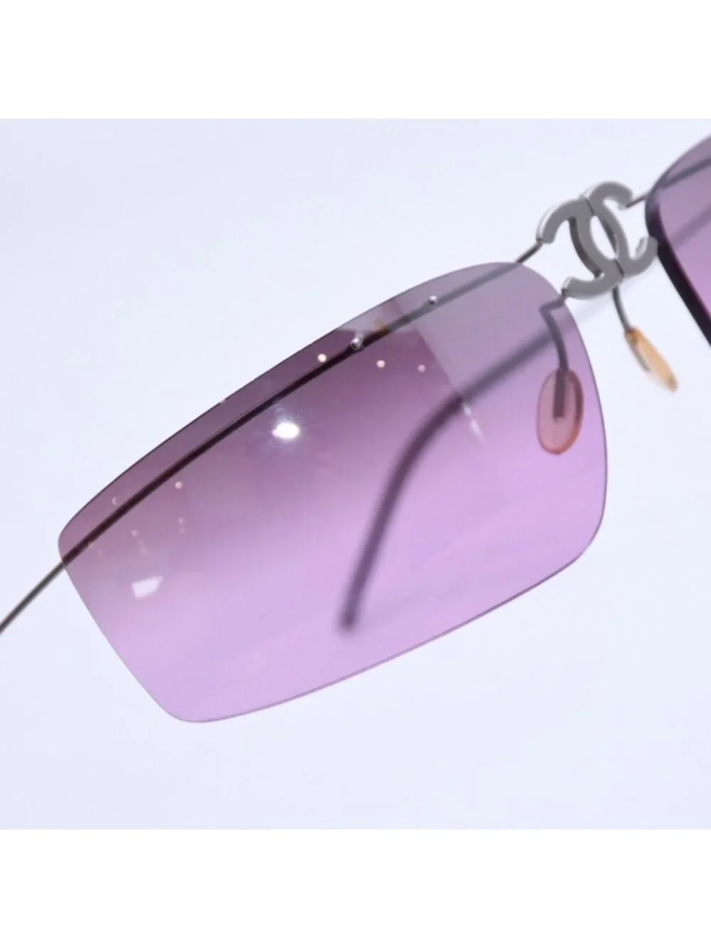 Chanel Folding Front CC Logo Sunglasses 62 17 Purple Lens Eyewear